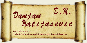 Damjan Matijašević vizit kartica